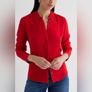 Express Portofino Slim Red Blouse. Size M